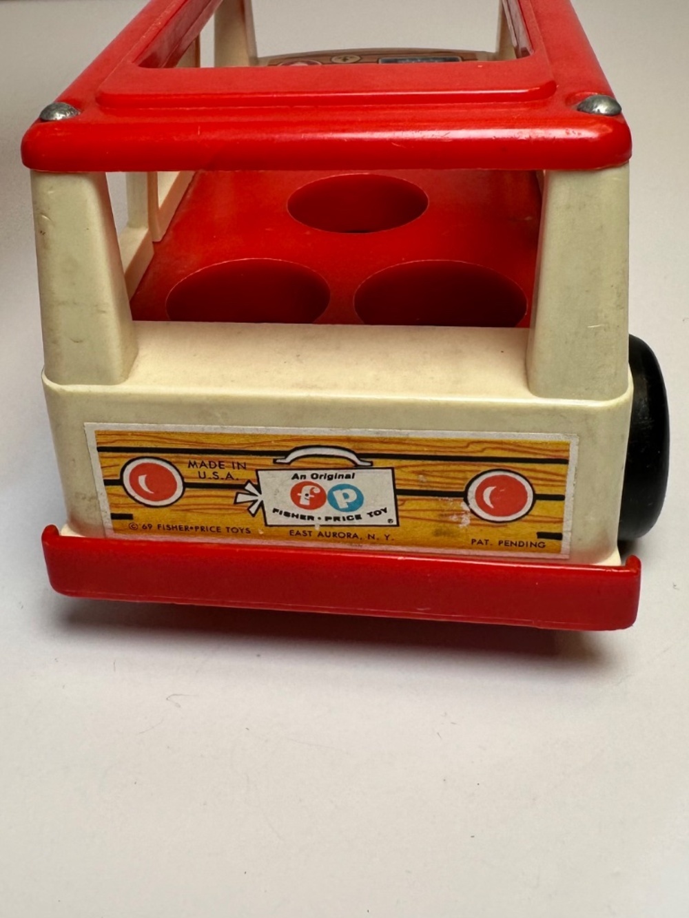 Vintage Fisher Price Mini Bus FP-141 1969 Little People Toy Red White USA - Picture 6 of 11